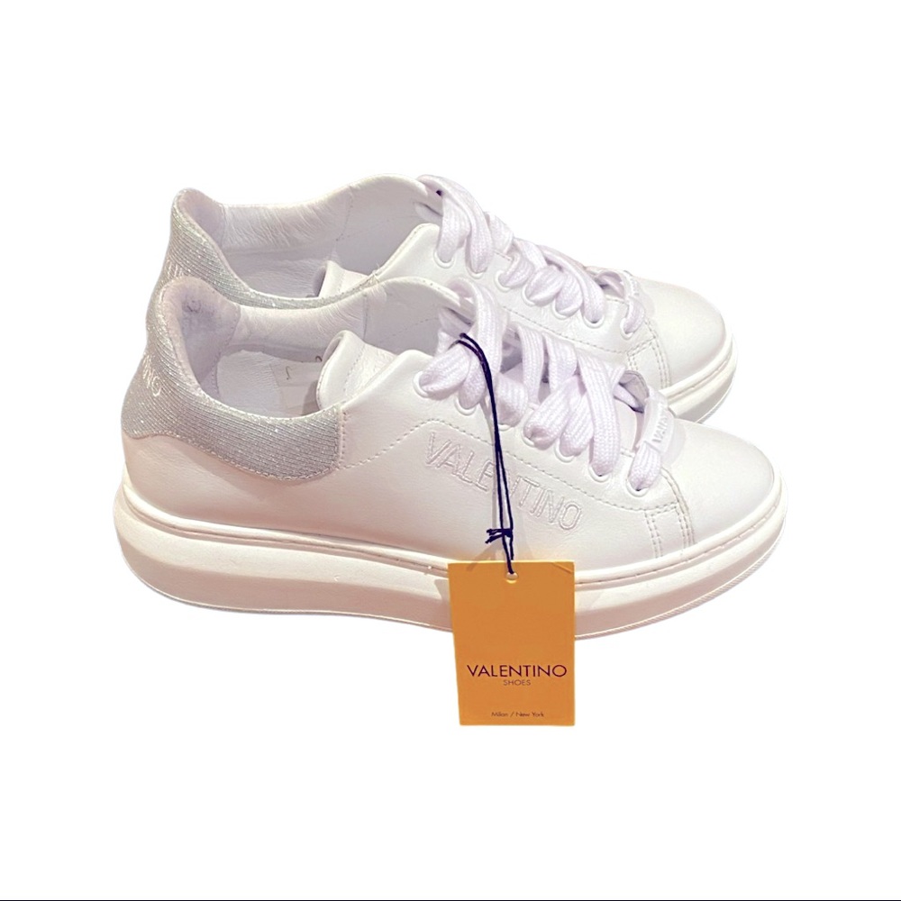 MARIO VALENTINO FRESIA WHITE GLITTER SHOES